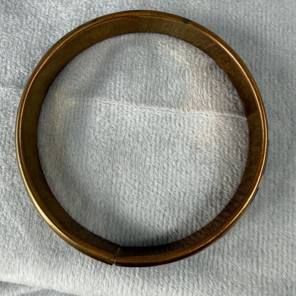 Vintage Gold-Tone Animal Print Bangle Bracelet Leopard Pattern Women - Picture 12 of 15